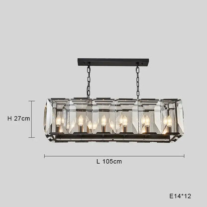 Modern black crystal pendant chandelier dining room luxe lighting
