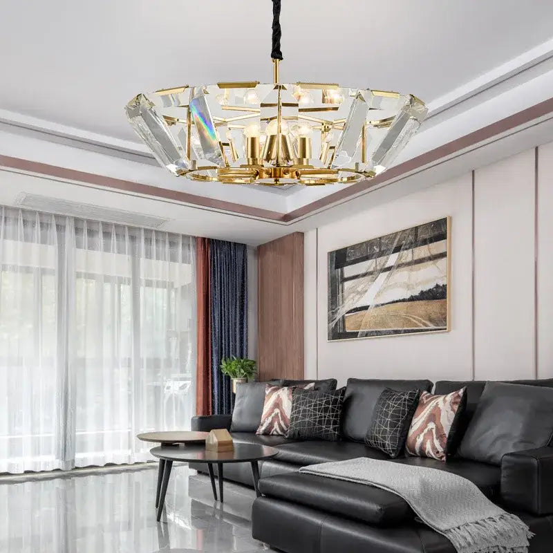 Modern black crystal pendant chandelier dining room luxe lighting