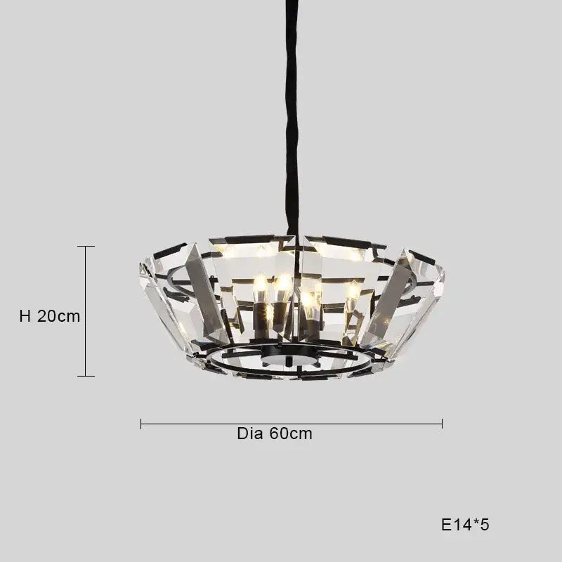 Modern black crystal pendant chandelier dining room luxe lighting