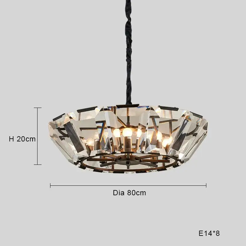 Modern black crystal pendant chandelier dining room luxe lighting