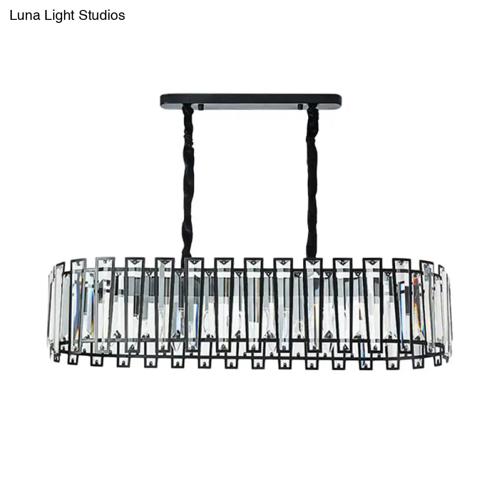 Modern black crystal prism island pendant dining room light