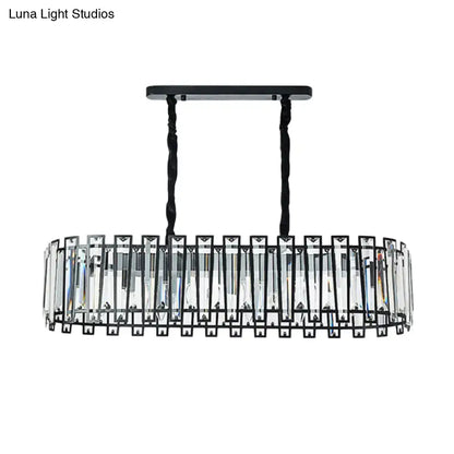 Modern black crystal prism island pendant dining room light