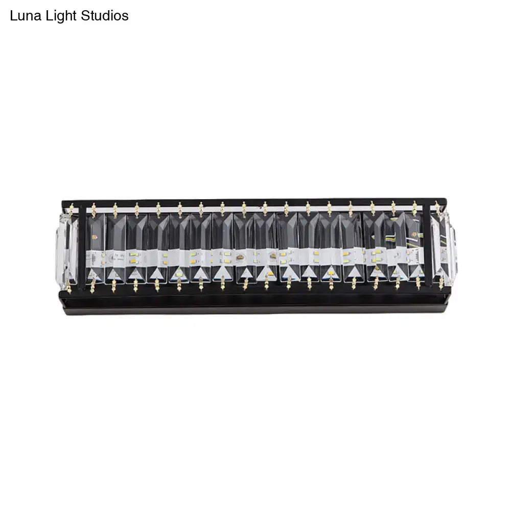 Modern black crystal rectangular sconce bedroom wall light