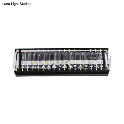 Modern black crystal rectangular sconce bedroom wall light