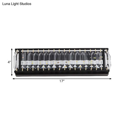 Modern black crystal rectangular sconce bedroom wall light