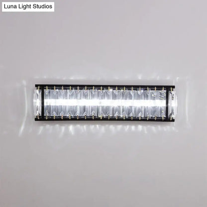 Modern black crystal rectangular sconce bedroom wall light