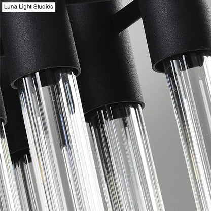 DecorBites™ Modern Black Crystal Tube Sconce: 2-Light Wall Mounted Lamp for Living Room