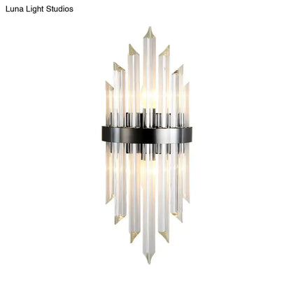Modern black crystal wall lamp for living room