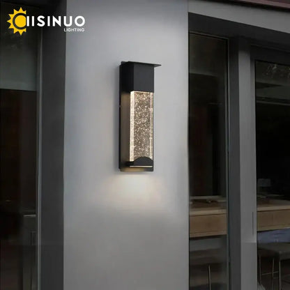 Modern black crystal wall light with pir motion sensor for outdoor