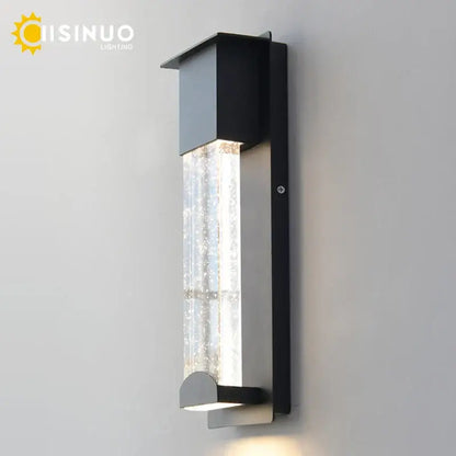 Modern black crystal wall light with pir motion sensor for outdoor