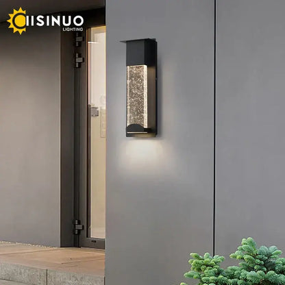 Modern black crystal wall light with pir motion sensor for outdoor