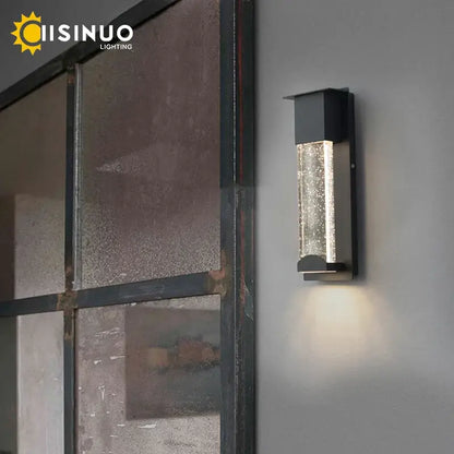 Modern black crystal wall light with pir motion sensor for outdoor
