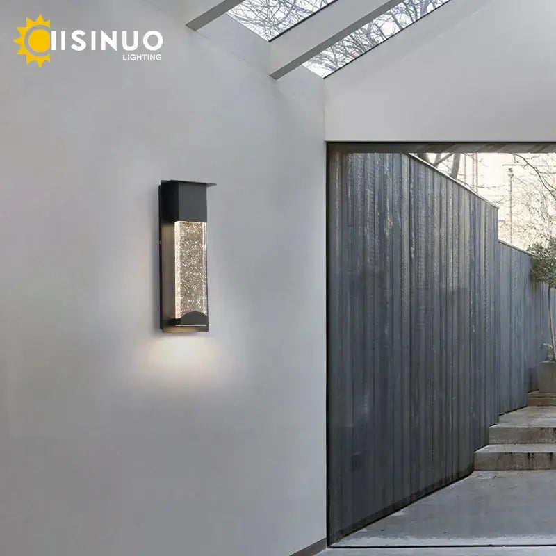 Modern black crystal wall light with pir motion sensor for outdoor