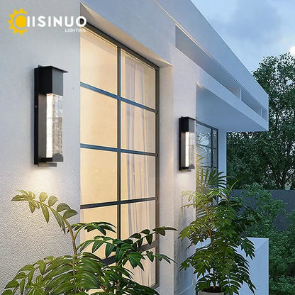 Modern black crystal wall light with pir motion sensor for outdoor