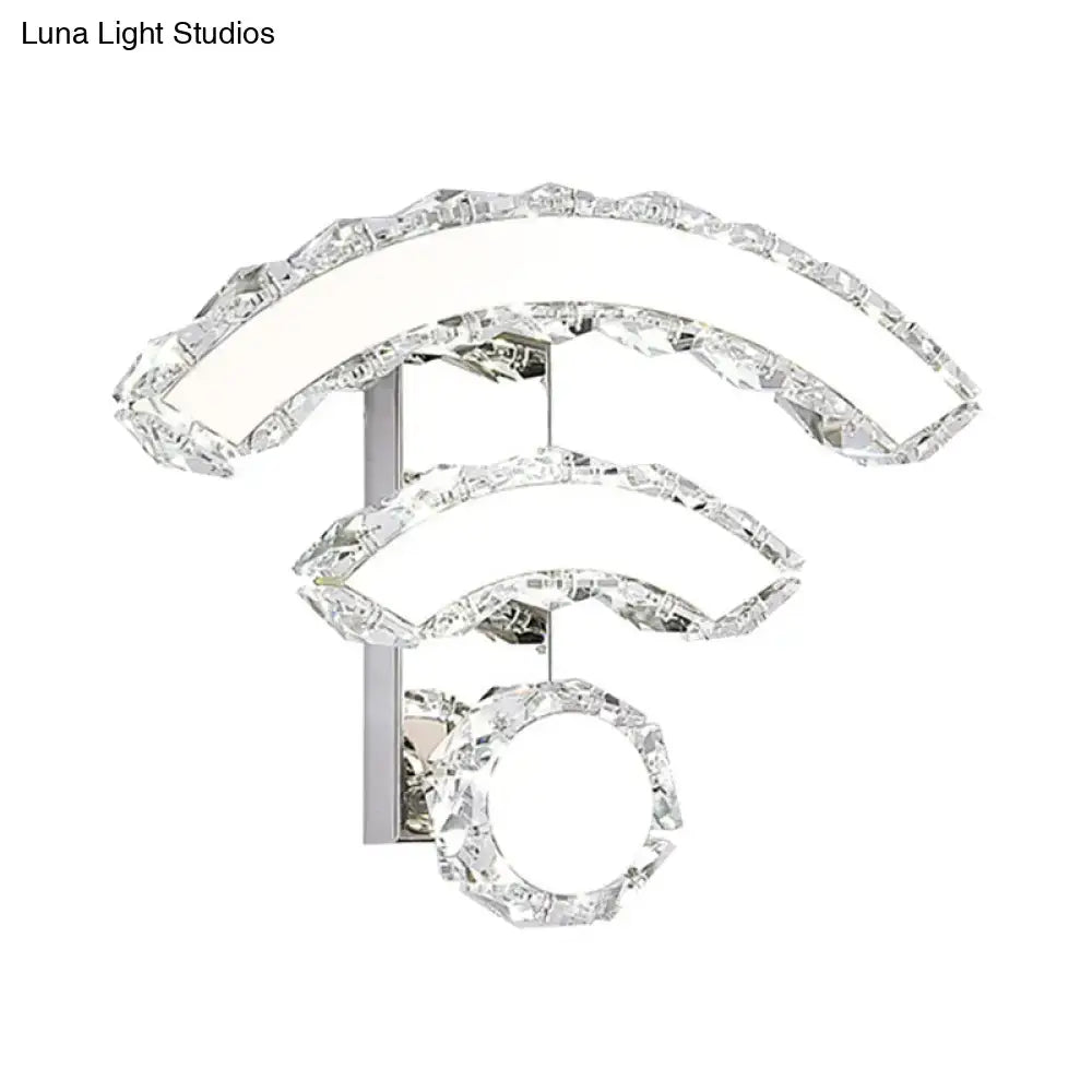Modern black crystal wifi led wall light warm & white bedroom sconce