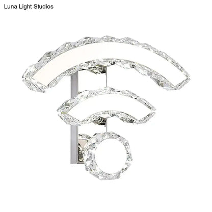 Modern black crystal wifi led wall light warm & white bedroom sconce