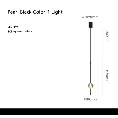 Modern black cube crystal pendant lamps for living room