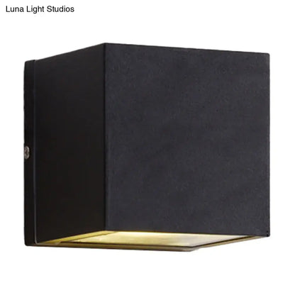 Modern black cube led wall sconce porch light 110v-120v