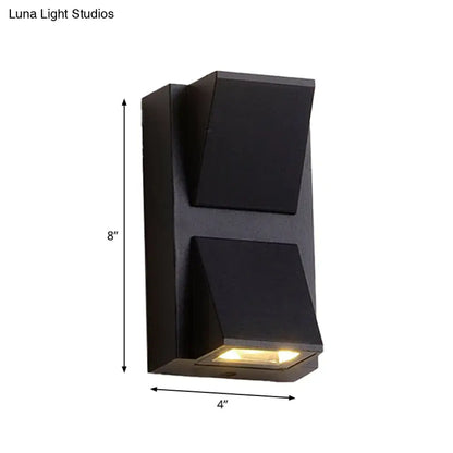 Modern black cube led wall sconce porch light 110v-120v