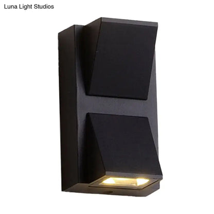 Modern black cube led wall sconce porch light 110v-120v