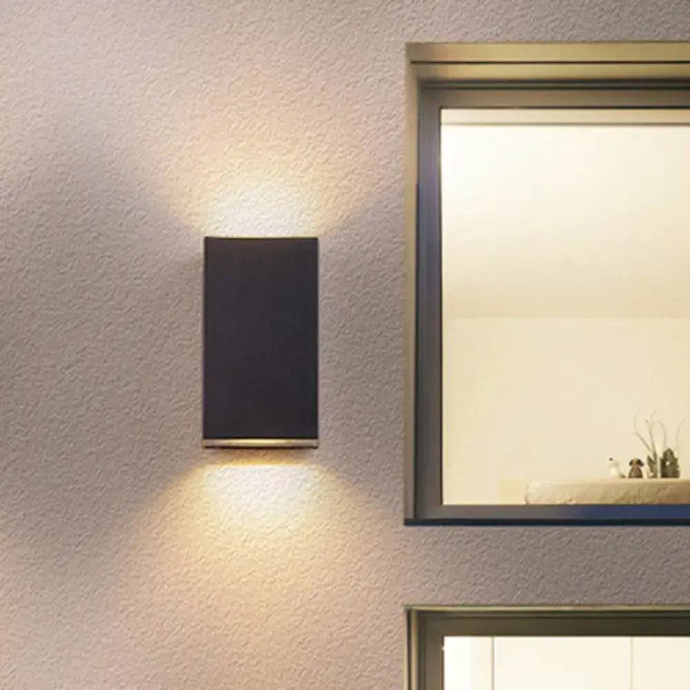 Modern black cube led wall sconce porch light 110v-120v