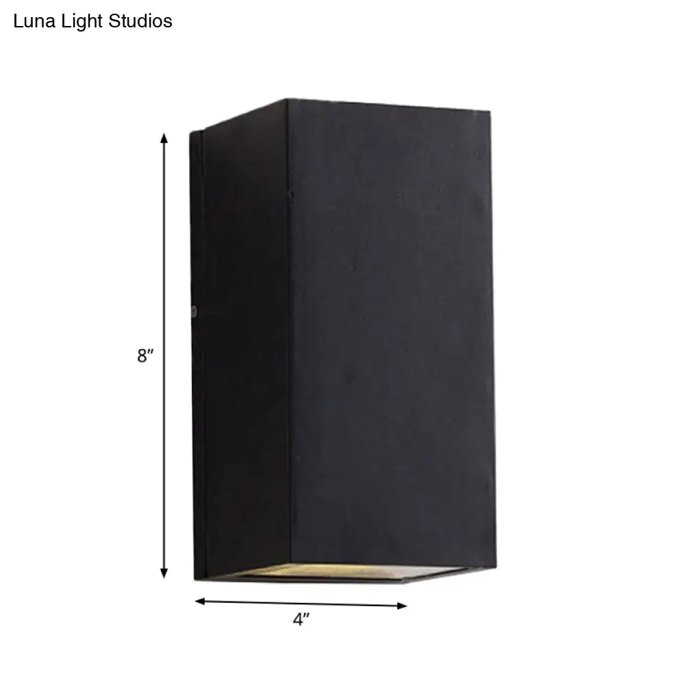 Modern black cube led wall sconce porch light 110v-120v