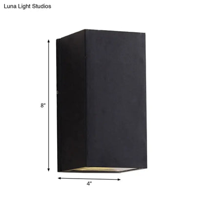 Modern black cube led wall sconce porch light 110v-120v