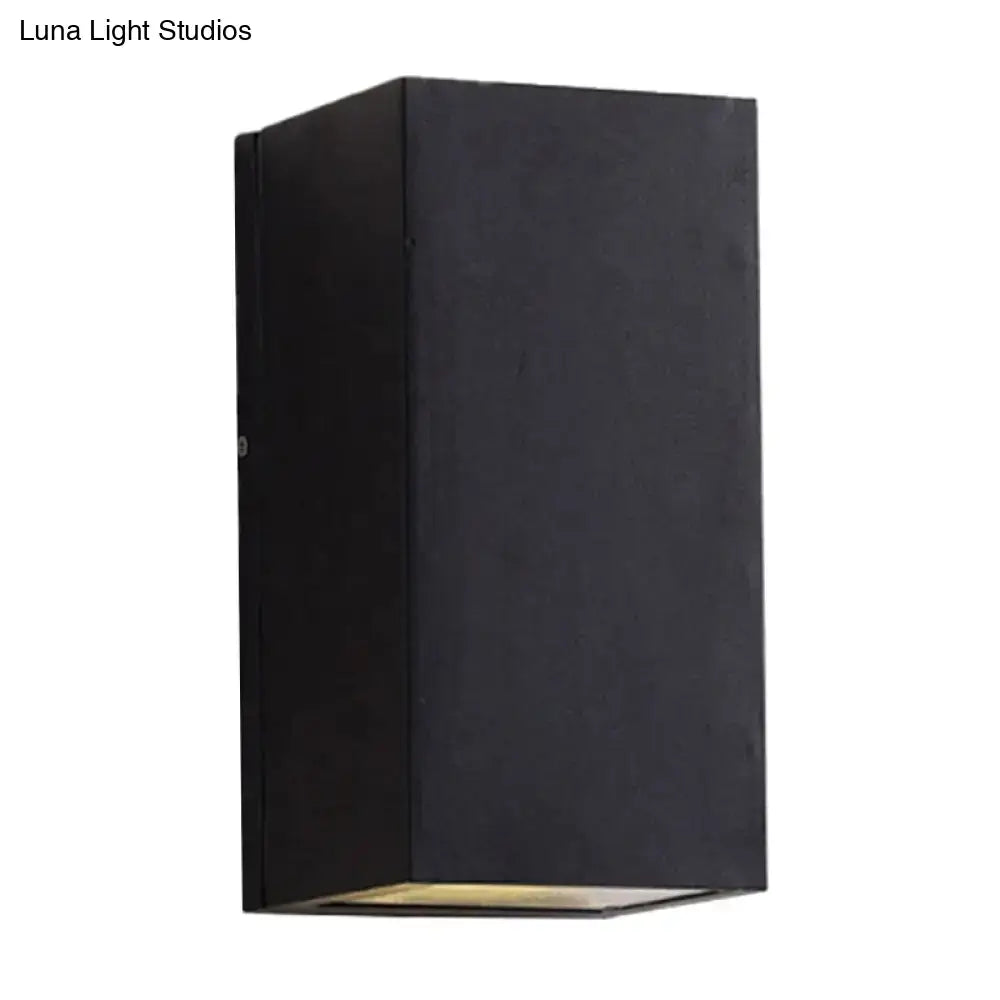 Modern black cube led wall sconce porch light 110v-120v