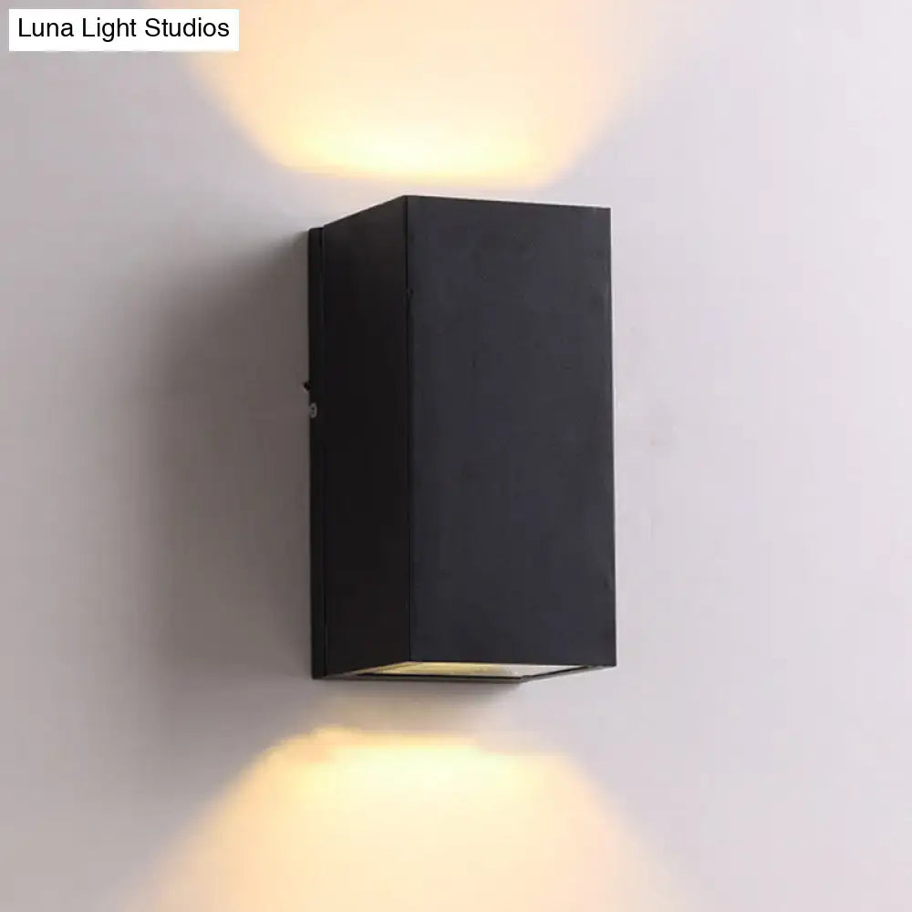 Modern black cube led wall sconce porch light 110v-120v