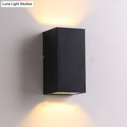 Modern black cube led wall sconce porch light 110v-120v