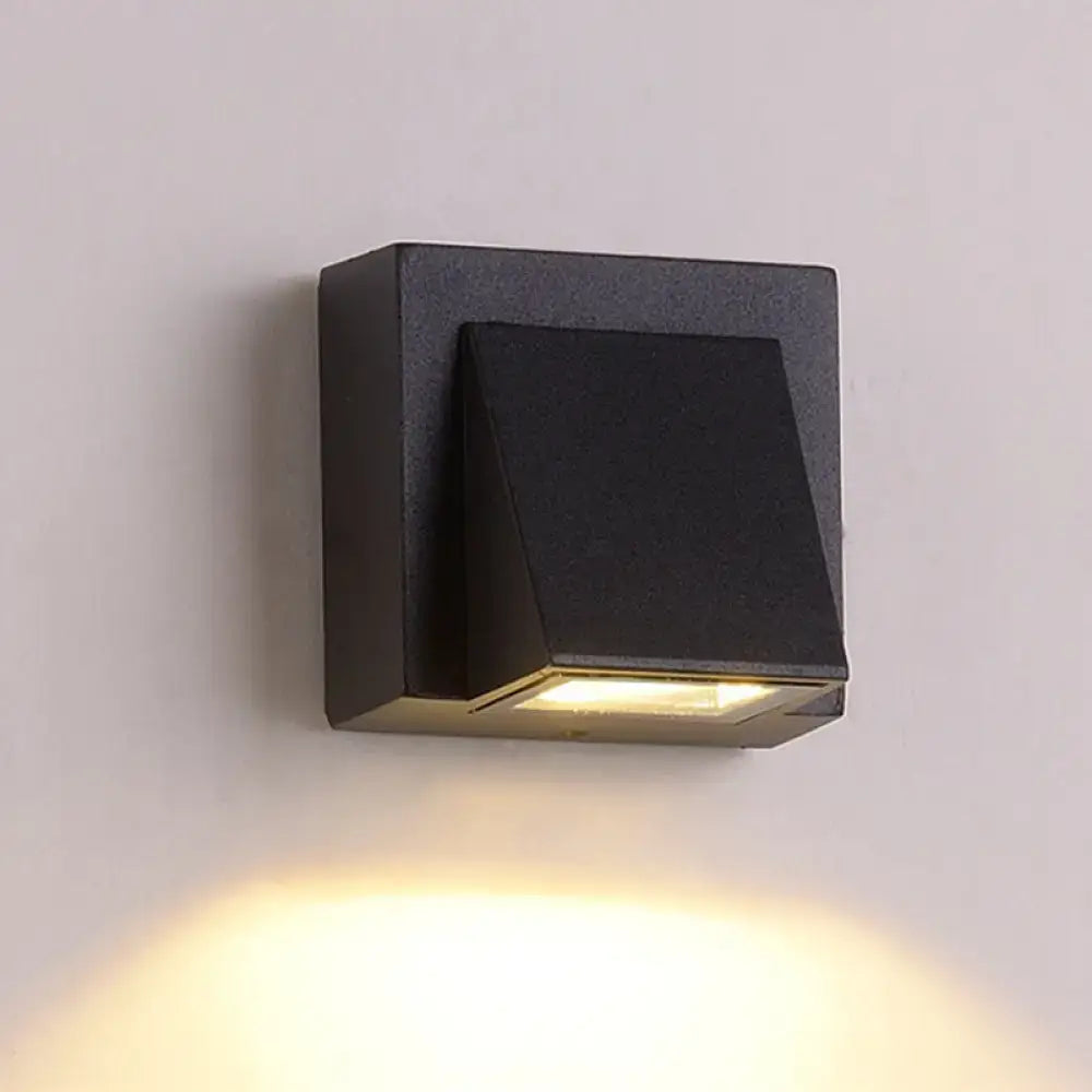Modern black cube led wall sconce porch light 110v-120v