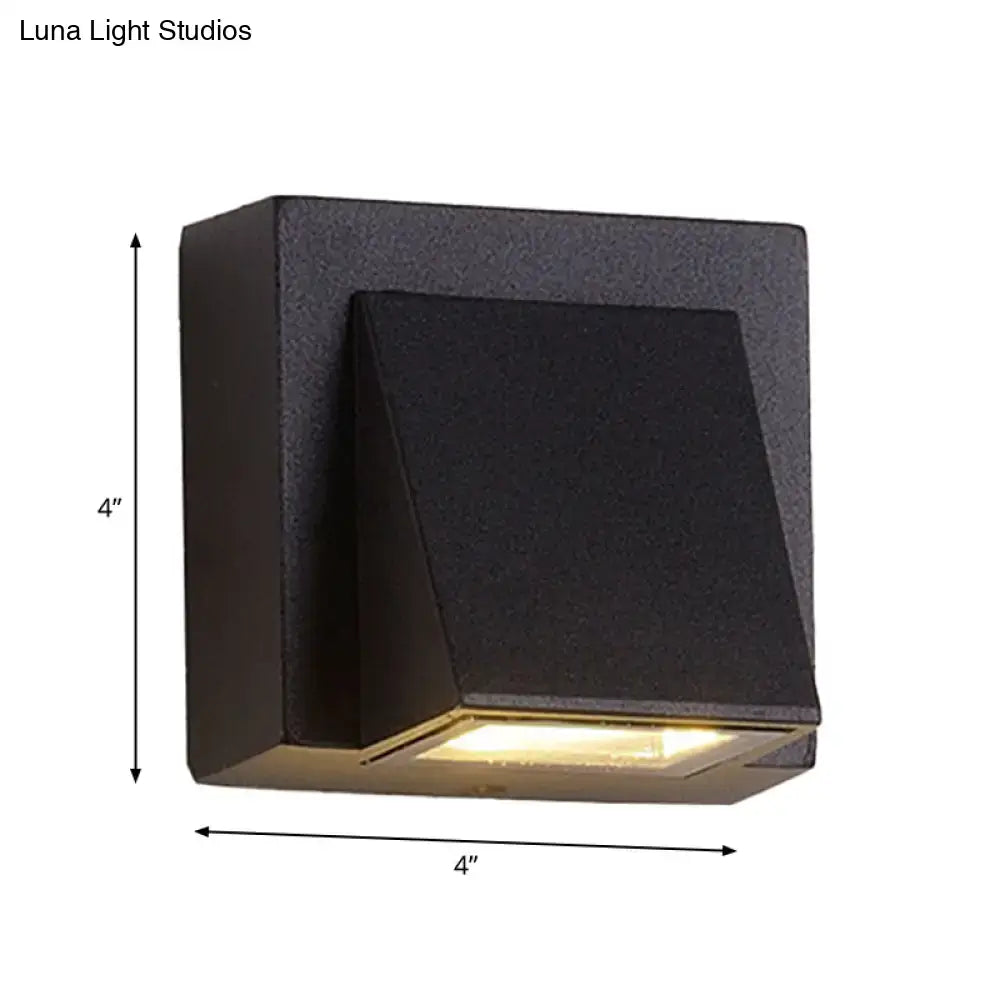Modern black cube led wall sconce porch light 110v-120v