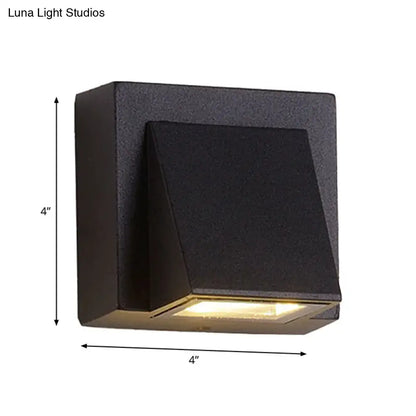 Modern black cube led wall sconce porch light 110v-120v
