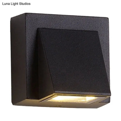 Modern black cube led wall sconce porch light 110v-120v