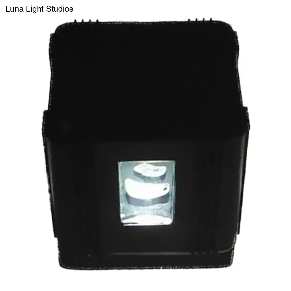 Modern black cubic led wall lamp bedroom projector light