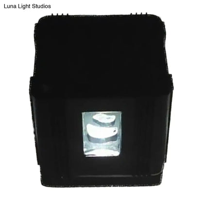 Modern black cubic led wall lamp bedroom projector light