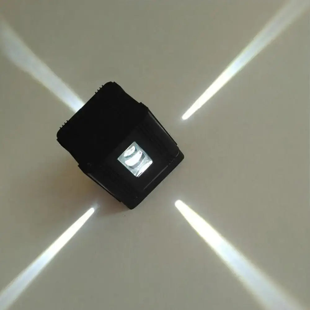 Modern black cubic led wall lamp bedroom projector light