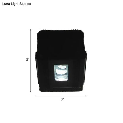 Modern black cubic led wall lamp bedroom projector light