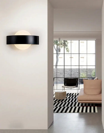 Modern black curved led wall light kitchen and dining fixture