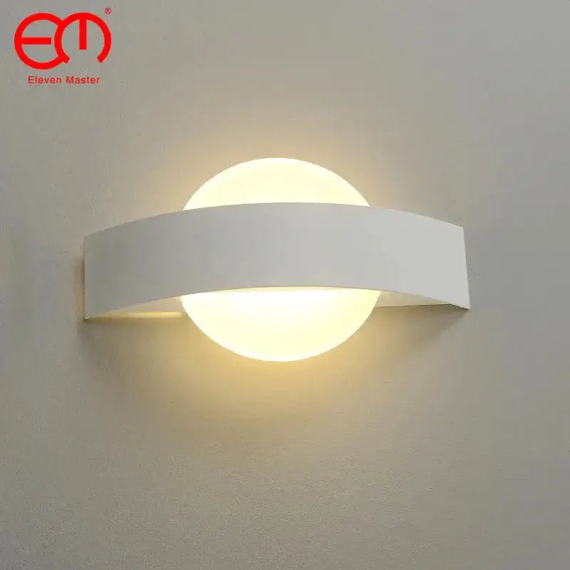 Modern black curved led wall light kitchen and dining fixture