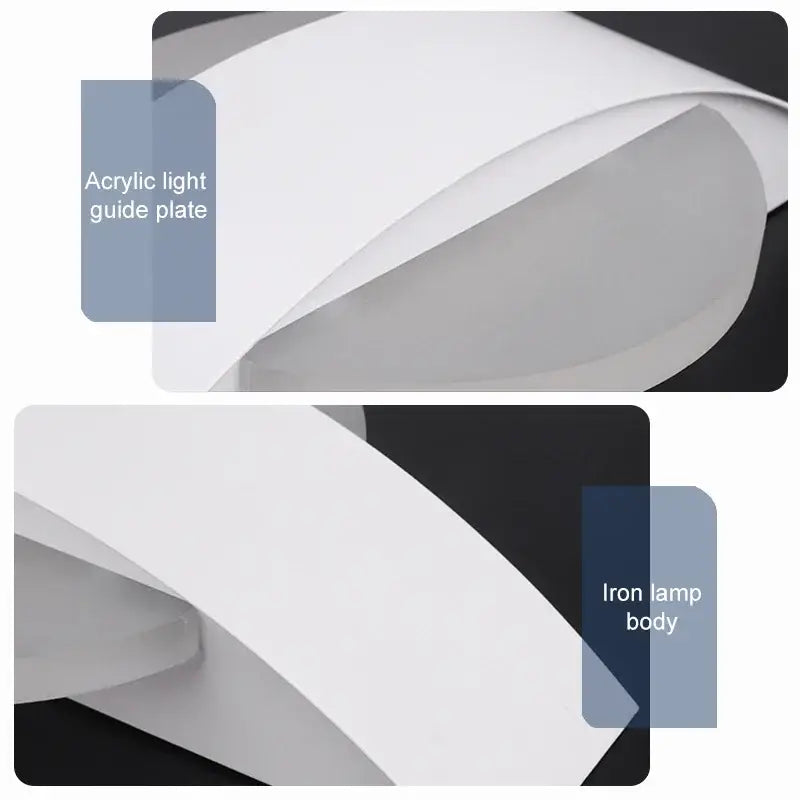 Modern black curved led wall light kitchen and dining fixture