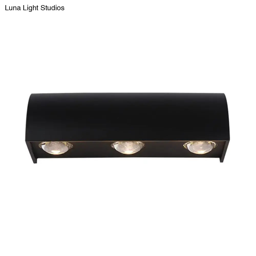 Modern black curved wall lamp outdoor minimalist led light