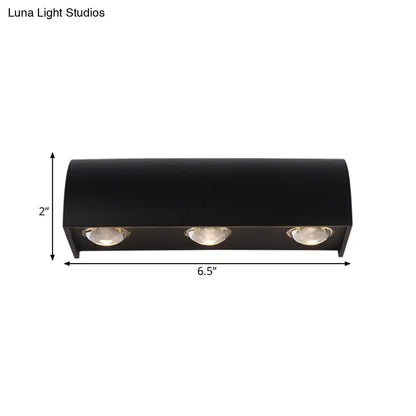 Modern black curved wall lamp outdoor minimalist led light
