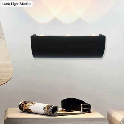 Modern black curved wall lamp outdoor minimalist led light
