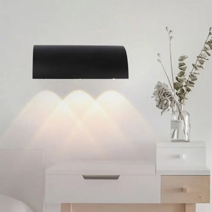 Modern black curved wall lamp outdoor minimalist led light