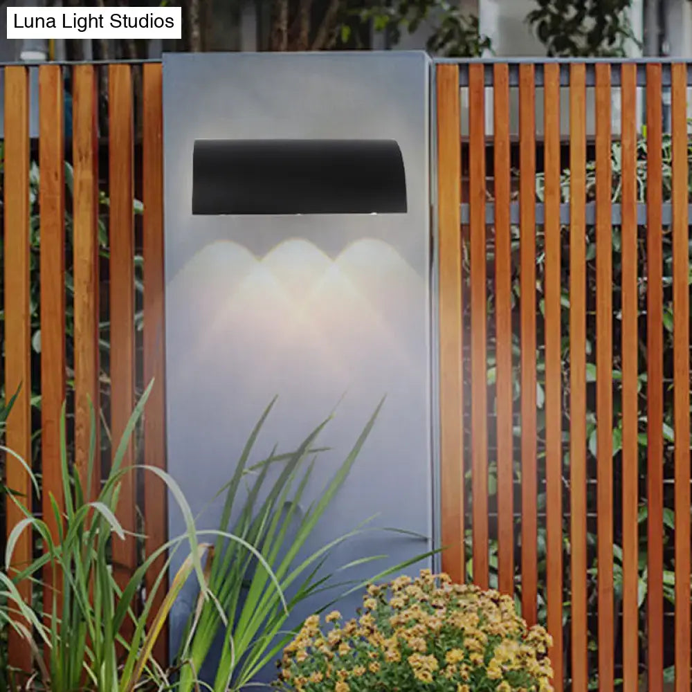 Modern black curved wall lamp outdoor minimalist led light