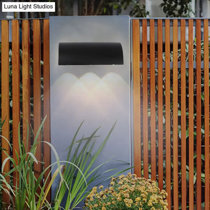 Modern black curved wall lamp outdoor minimalist led light