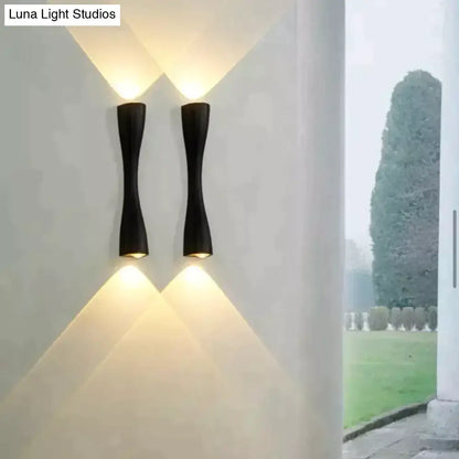 Modern black curved wall sconce outdoor waterproof porch light