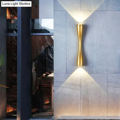 Modern black curved wall sconce outdoor waterproof porch light