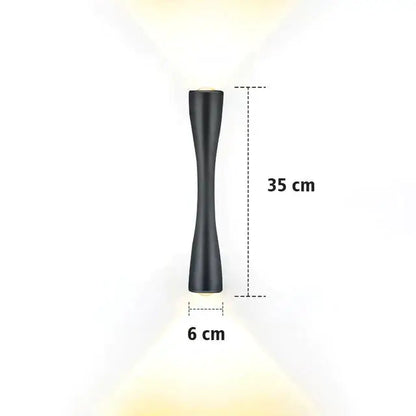Modern black curved wall sconce outdoor waterproof porch light